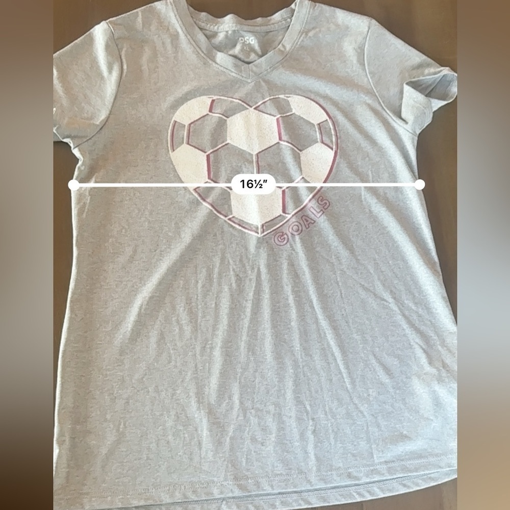 DSG girls soccer active shirt size XL Gray and pink - Picture 5 of 6